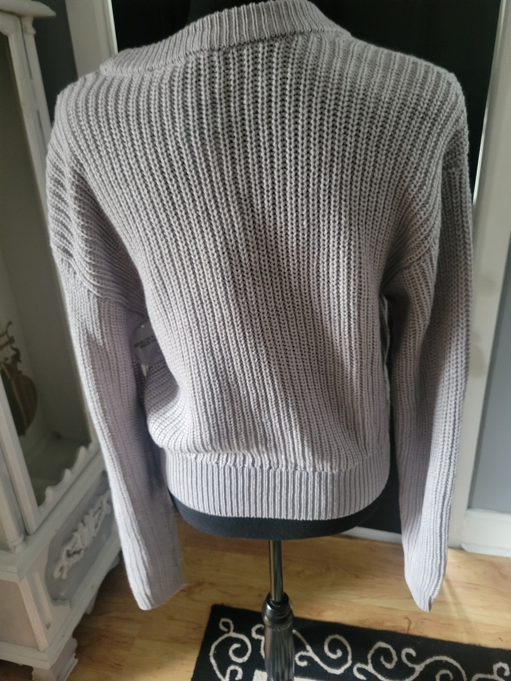RD Style Light Gray Ribbed Zip Cardigan - Picture 3 of 5